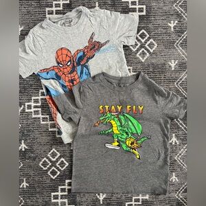 Gap Spider-Man and Old Navy Stay Fly basketball dragon boys tees size 5